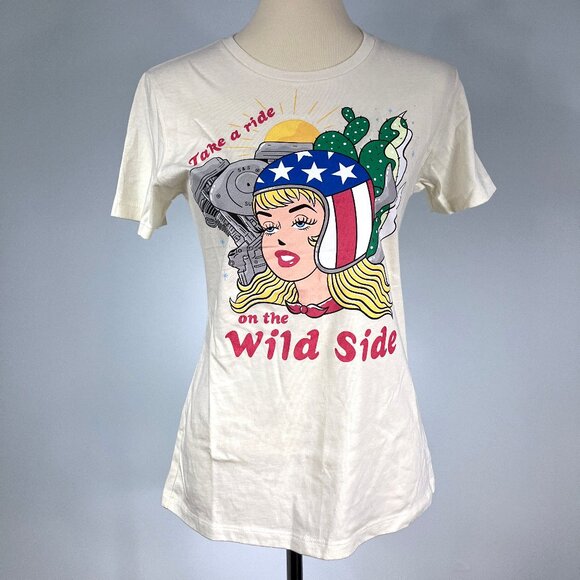 Bel Air Baby Wild Side Biker Graphic Short Sleeve Tee T Shirt Large Medium - Picture 1 of 10